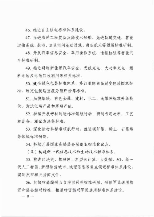 2020全国标准化工作要点8