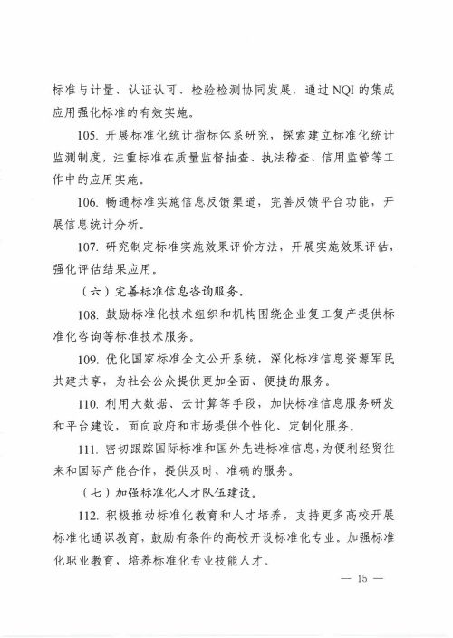 2020全国标准化工作要点15